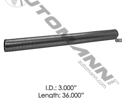 562.U7330-36G Flex Tubing 3in X 36in Galvanized, (product_type), (product_vendor) - Nick's Truck Parts