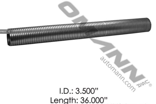 562.U7335-36SS Flex Tubing 3.5in X 36in 409SS, (product_type), (product_vendor) - Nick's Truck Parts