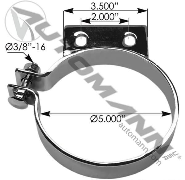 562.U7551BKC-Stack Mtg Bracket 5in Chrome Peterbilt, (product_type), (product_vendor) - Nick's Truck Parts