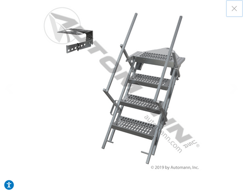 562.RL1401 - Rotating Ladder 4 Step w/Handrails - Nick's Truck Parts