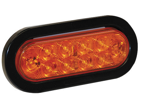 5626210 -Buyers-6 Inch Amber Oval Turn Signal Light Kit With 10 LEDs (PL-3 Connection, Includes Grommet And Plug) - Nick's Truck Parts