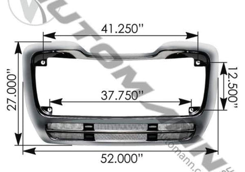 564.14013C-Grille Surround Chrome with Bug Screen Freightliner, (product_type), (product_vendor) - Nick's Truck Parts