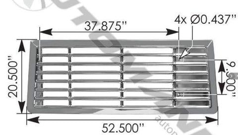 564.55009-GRILLE UPPER IHC, (product_type), (product_vendor) - Nick's Truck Parts