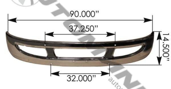 564.55012C-Bumper Chrome with Large Tow Hook Hole IHC, (product_type), (product_vendor) - Nick's Truck Parts