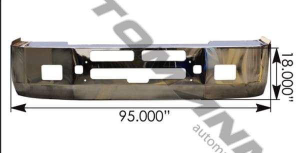 564.59109C-Bumper Chrome Kenworth 18in T600, (product_type), (product_vendor) - Nick's Truck Parts