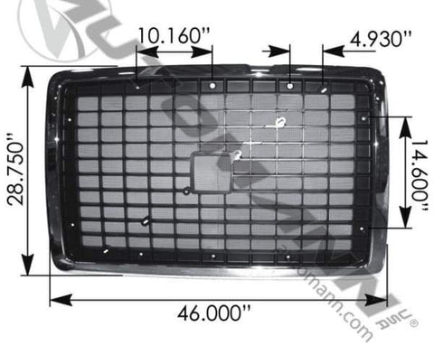 564.96008-Grill VNL with Bug Screen Volvo, (product_type), (product_vendor) - Nick's Truck Parts