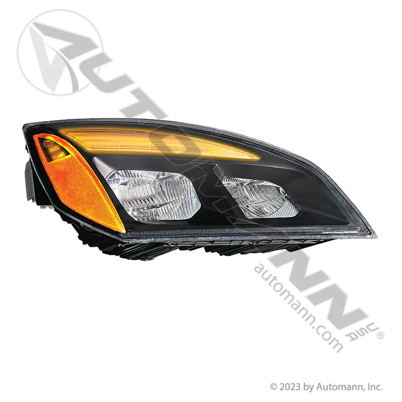 564.46002RM - Headlamp RH Black LED Freightliner P4 - Nick's Truck Parts