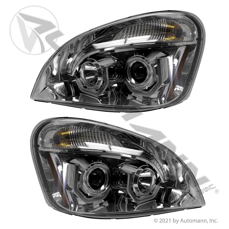 564.46051C - Headlamp Set Chrome Freightliner - Nick's Truck Parts