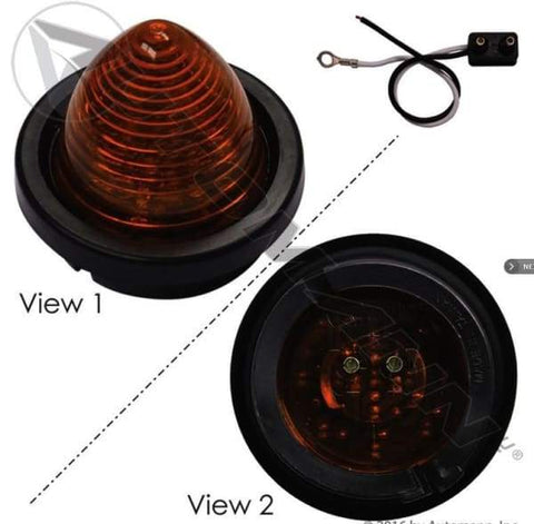 571.LD13A13-K-Marker Beehive Kit LED 2-1/2in Amber, (product_type), (product_vendor) - Nick's Truck Parts