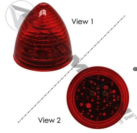 571.LD13R13-Marker Light LED 2-1/2in Beehive Red, (product_type), (product_vendor) - Nick's Truck Parts