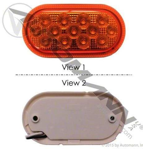 571.LD261A13-Marker Light LED 2in X 4in Oval Amber, (product_type), (product_vendor) - Nick's Truck Parts