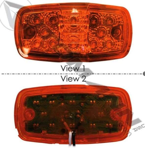 571.LD26A12-Marker Light LED 2in X 4in Bullseye Amber, (product_type), (product_vendor) - Nick's Truck Parts