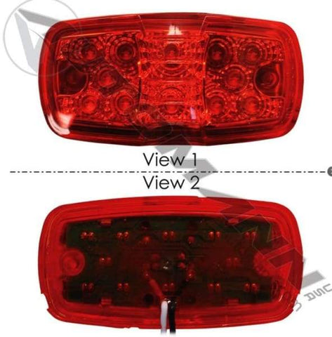 571.LD26R12-Marker Light LED 2in X 4in Bullseye Red, (product_type), (product_vendor) - Nick's Truck Parts