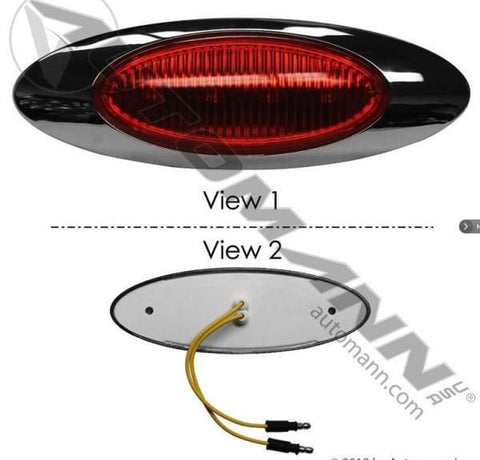 571.LD27R4M1-Marker Light LED 2in X 6-1/2in Red, (product_type), (product_vendor) - Nick's Truck Parts