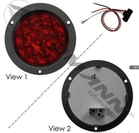 571.LD404R10-K-S/T/T Light Kit LED 4in Red Flange Mount, (product_type), (product_vendor) - Nick's Truck Parts