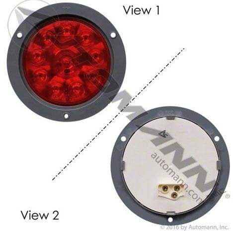 571.LD404R10-S/T/T Light LED 4in Red Flange Mount, (product_type), (product_vendor) - Nick's Truck Parts