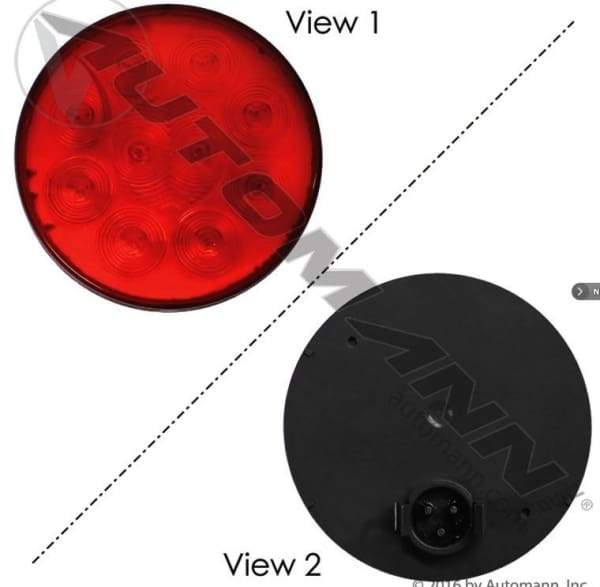 571.LD405R10-S/T/T Light LED 4in Red Male 3 Pin, (product_type), (product_vendor) - Nick's Truck Parts