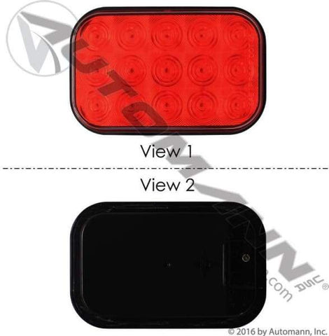571.LD45R15-S/T/T Light LED 3-1/2in X 5-1/4in Red, (product_type), (product_vendor) - Nick's Truck Parts