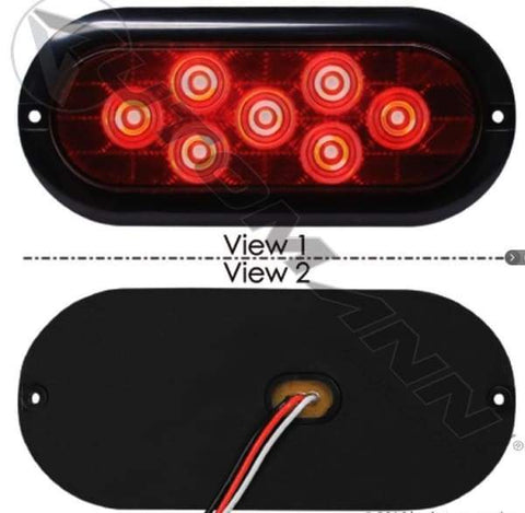571.LD605R7-S/T/T Light LED 6in Oval Red, (product_type), (product_vendor) - Nick's Truck Parts