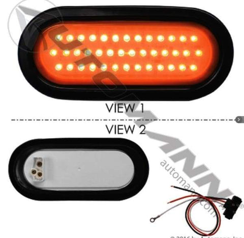 571.LD60A40-K-F/P/T Light Kit LED 6in Oval Amber, (product_type), (product_vendor) - Nick's Truck Parts