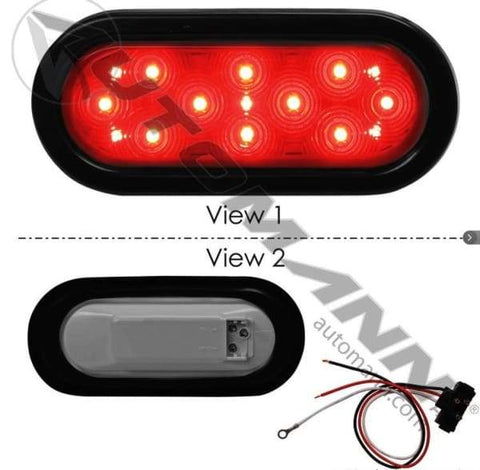571.LD60R15MV-K-S/T/T Light Kit LED 6IN Oval Red 10-30V, (product_type), (product_vendor) - Nick's Truck Parts