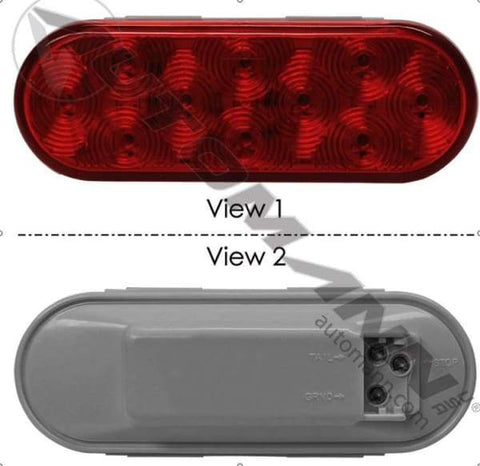 571.LD60R15MV-S/T/T Light LED 6IN Oval Red 10-30V, (product_type), (product_vendor) - Nick's Truck Parts