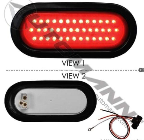 571.LD60R40-K-S/T/T Light Kit LED 6in Oval Red, (product_type), (product_vendor) - Nick's Truck Parts