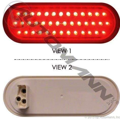 571.LD60R40-S/T/T Light LED 6in Oval Red, (product_type), (product_vendor) - Nick's Truck Parts