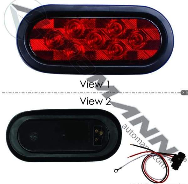 571.LD60R7-K-S/T/T Light Kit LED 6in Oval Red, (product_type), (product_vendor) - Nick's Truck Parts
