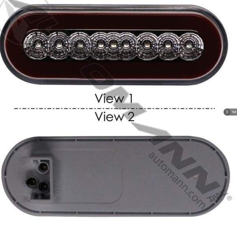 571.LD61R21-S/T/T Light LED 6in Oval Red, (product_type), (product_vendor) - Nick's Truck Parts
