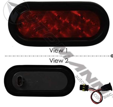 571.LD66R10-K-S/T/T Light Kit LED 6in Oval Red, (product_type), (product_vendor) - Nick's Truck Parts