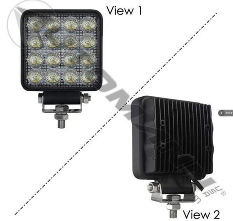 571.LD953WL16-Work Lamp LED 4in Square Flood 3120 LM, (product_type), (product_vendor) - Nick's Truck Parts