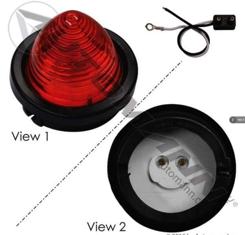 571.LG13R-K-Marker Light Kit 2-1/2in Beehive Red, (product_type), (product_vendor) - Nick's Truck Parts