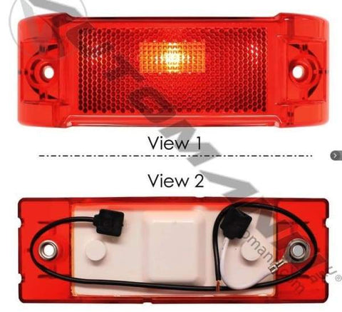 571.LG21R-Marker Light 2in X 6in Reflex Red, (product_type), (product_vendor) - Nick's Truck Parts