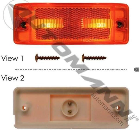 571.LG29A-Marker Light 2in X 6in Reflex Amber, (product_type), (product_vendor) - Nick's Truck Parts
