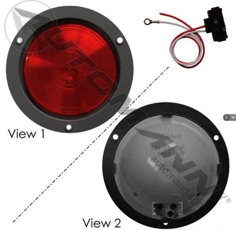 571.LG404R-K-S/T/T Light Kit 4in Red Flange Mount, (product_type), (product_vendor) - Nick's Truck Parts