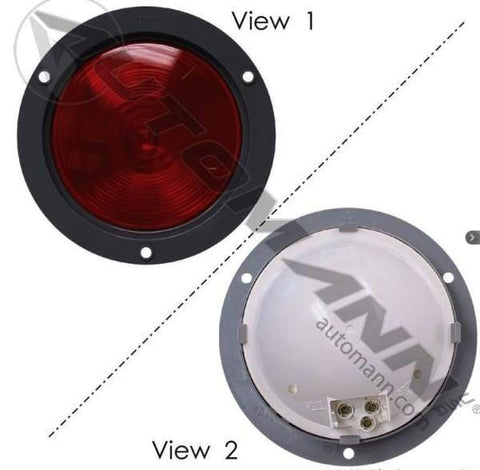 571.LG404R-S/T/T Light 4in Red Flange Mount, (product_type), (product_vendor) - Nick's Truck Parts