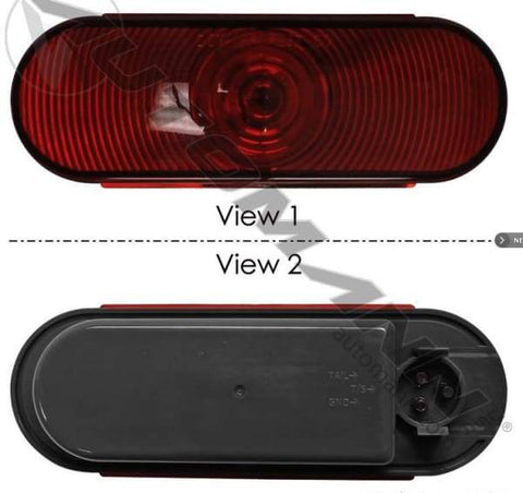 571.LG603R-S/T/T Light 6in Oval Red Male 3 Pin, (product_type), (product_vendor) - Nick's Truck Parts