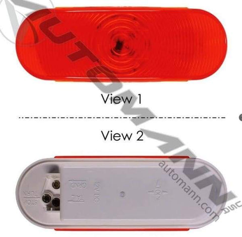571.LG60R-S/T/T Light 6in Oval Red, (product_type), (product_vendor) - Nick's Truck Parts