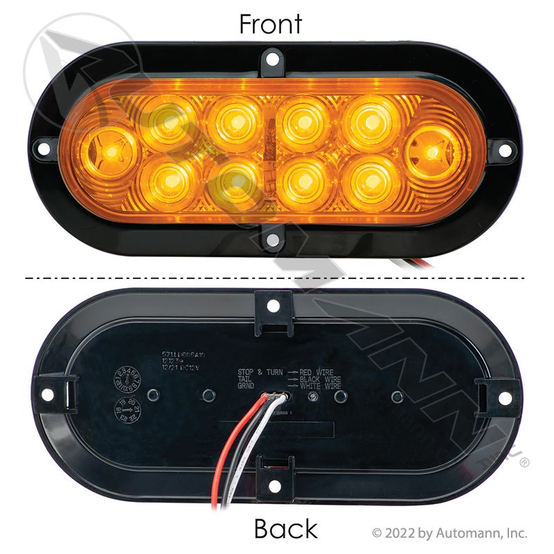 571.LD605A10- P/T Light LED Surface Mount Oval Amber - Nick's Truck Parts