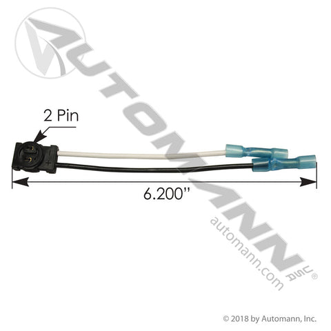 571.PT135- Pigtail 2 Wire w/Heat Shrink Connectors - Nick's Truck Parts