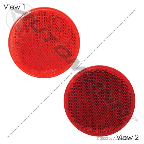 571.RF2QMR- Reflector 2in Round Red Quick-Mount - Nick's Truck Parts