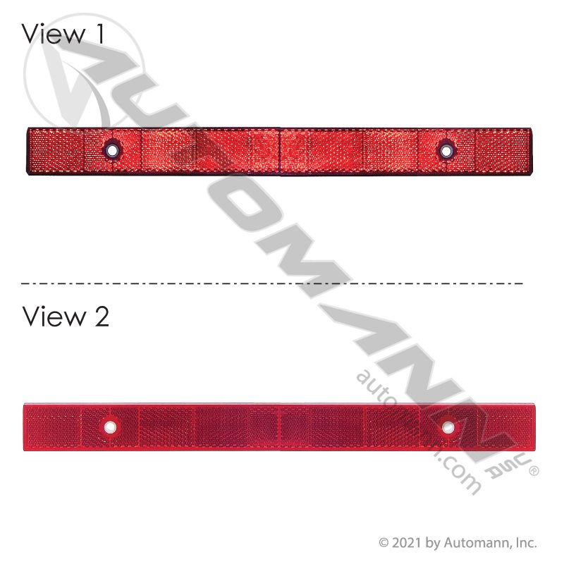 571.RF2X12SMR- Reflector Red Rectangular Screw-Mount - Nick's Truck Parts