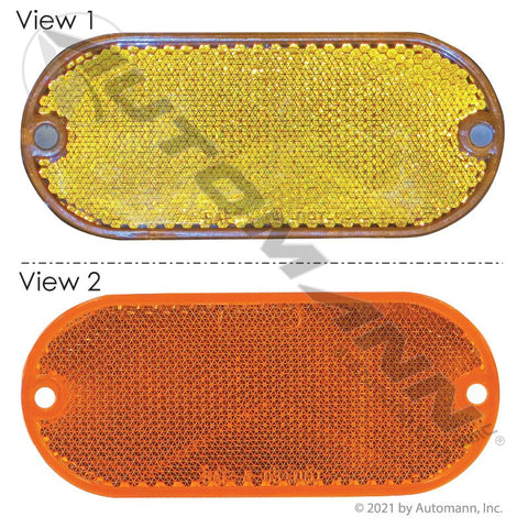 571.RF4QMA- Reflector 4in Oval Amber Quick-Mount - Nick's Truck Parts