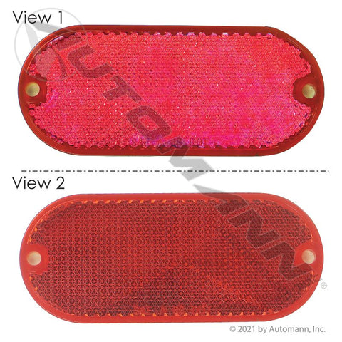 571.RF4QMR- Reflector 4in Oval Red Quick-Mount - Nick's Truck Parts