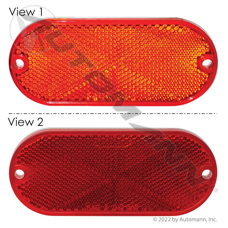 571.RF4SMR- Reflector 4in Oval Red Screw-Mount - Nick's Truck Parts