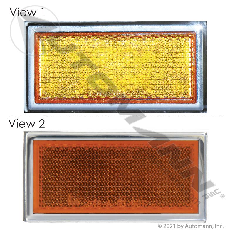 571.RFBZ1X3QMA-  Reflector Amber Quick-Mount Chrome Bezel - Nick's Truck Parts