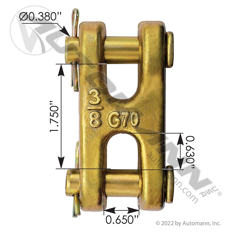 573.KGDC38- Double Clevis Link 3/8in Chain - Nick's Truck Parts