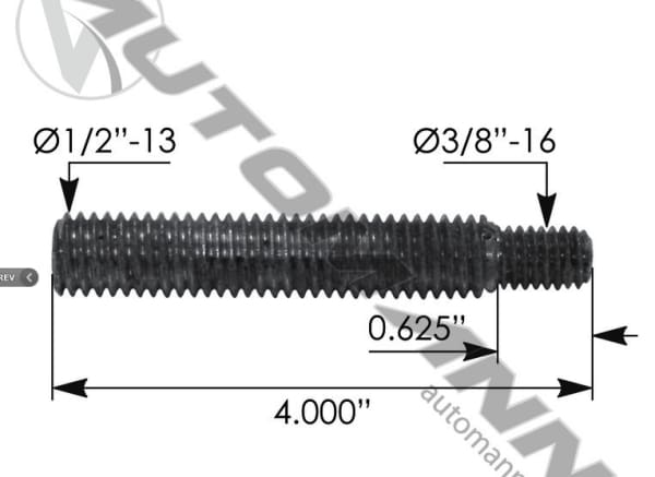 578929056-Air Bag Stud-1/2 in  to  3/8 in  Threads-4 in. Long, (product_type), (product_vendor) - Nick's Truck Parts