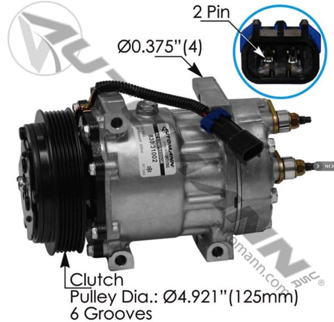 830.31002-Air Conditioning Compressor 7H15 Type, (product_type), (product_vendor) - Nick's Truck Parts